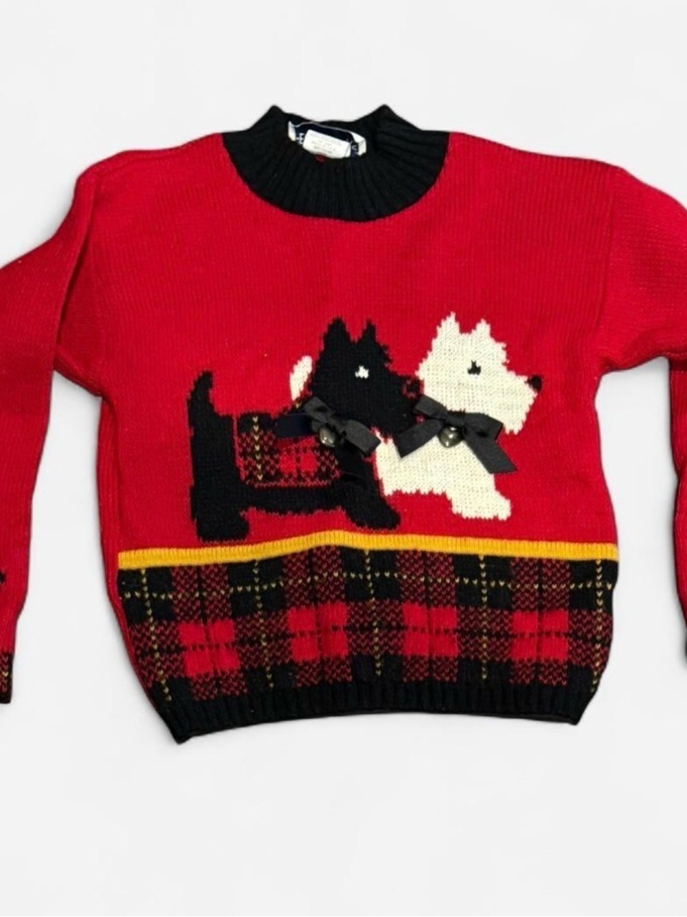 Vintage Heartworks Scottie Dog Christmas Sweater • Kids 5/6 • Made in USA